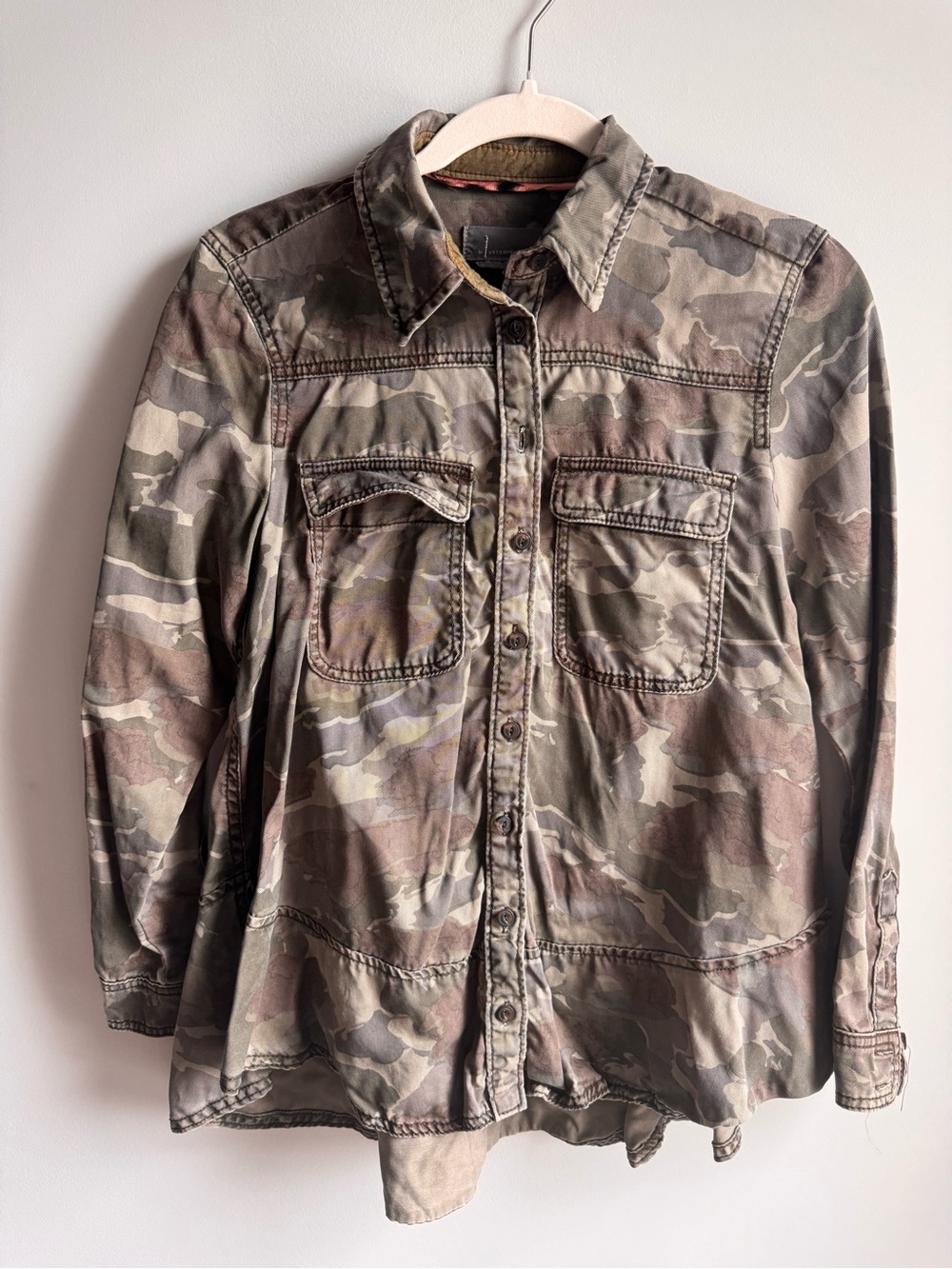Anthropologie Montana Camo Buttondown Shirt Jacket size 0/Small